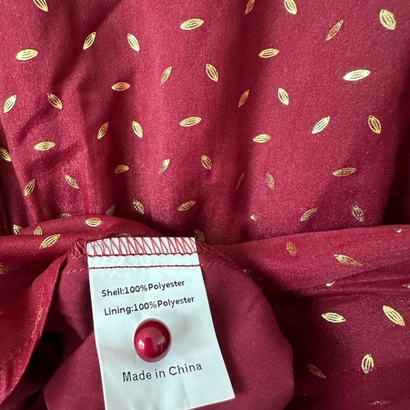 ALLEGRA K Red With Gold Accent Red Mini Long Dress Medium BNWT - Picture 7 of 7